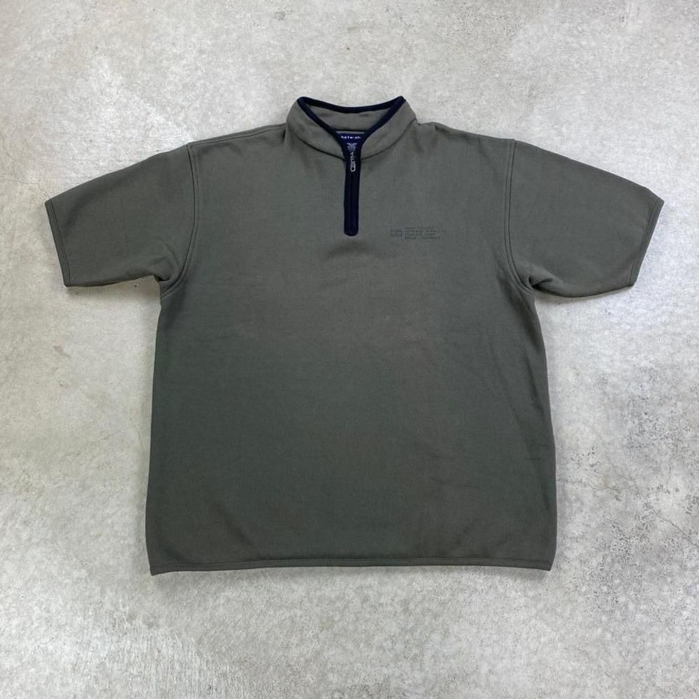 Vintage Tommy Hilfiger Sweatshirt Size XL Green 1/4 Zip Short Sleeve